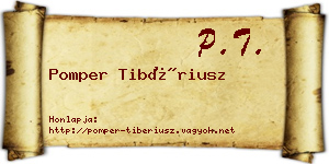 Pomper Tibériusz névjegykártya
